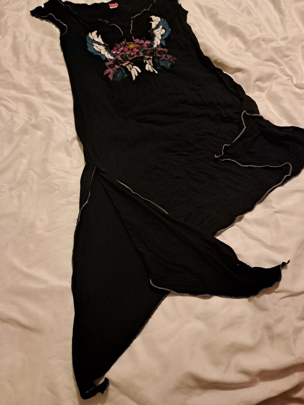 Nolita Italy Embellished Black Graphic Wing Tank Dress - Picture 7 of 10